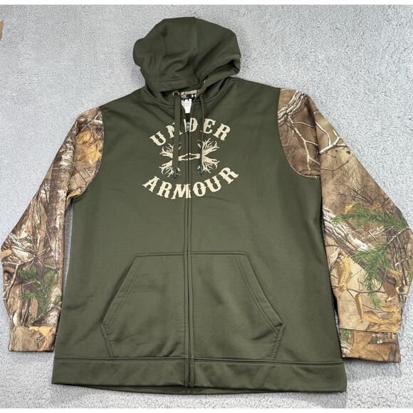 Under Armour Men's X-Large Full Zip Hoodie Sweatshirt Realtree Camo Hunting - Picture 1 of 13
